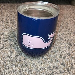 Vineyard vines target stainless steel insulated lid wine tumbler navy pink whale
